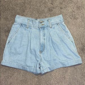 High waisted jean shorts